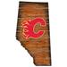 Calgary Flames 24'' x Distressed Cutout Sign