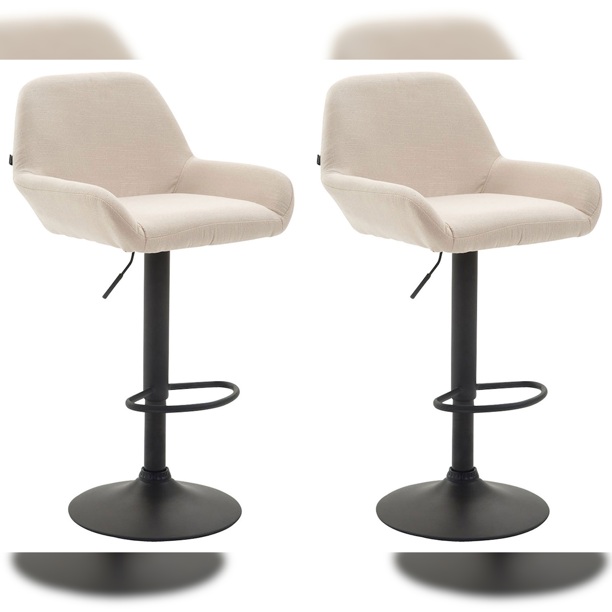 CLP 2er Set Barhocker Braga Stoff creme/schwarz Image