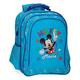 Disney Mickey Stars Schulrucksack mit Doppelfach Blau 29x38x16 cms Mikrofaser 17.63L