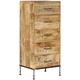 Buffet bahut armoire console meuble de rangement coffre à tiroirs 106 cm bois de manguier massif