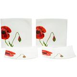 Red Vanilla Summer Sun 8" Bone China Salad Plate Bone China/Ceramic in Red/White | Wayfair SB3400-902/6