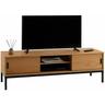 Idimex - Meuble tv selma banc télé de 145 cm au style industriel design vintage avec 2 portes