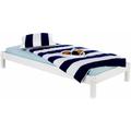Lit futon simple pour adulte taifun 90 x 200 cm, 1 personne, 1 place, pin massif lasuré blanc