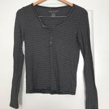 American Eagle Outfitters Tops | American Eagle Soft&Sexy Henley Top S | Color: Black/White | Size: S