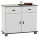 Buffet colmar commode bahut vaisselier meuble bas rangement avec 2 tiroirs et 2 portes, en pin