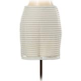 Charlotte Russe Casual Skirt: Ivory Stripes Bottoms - Women's Size Large