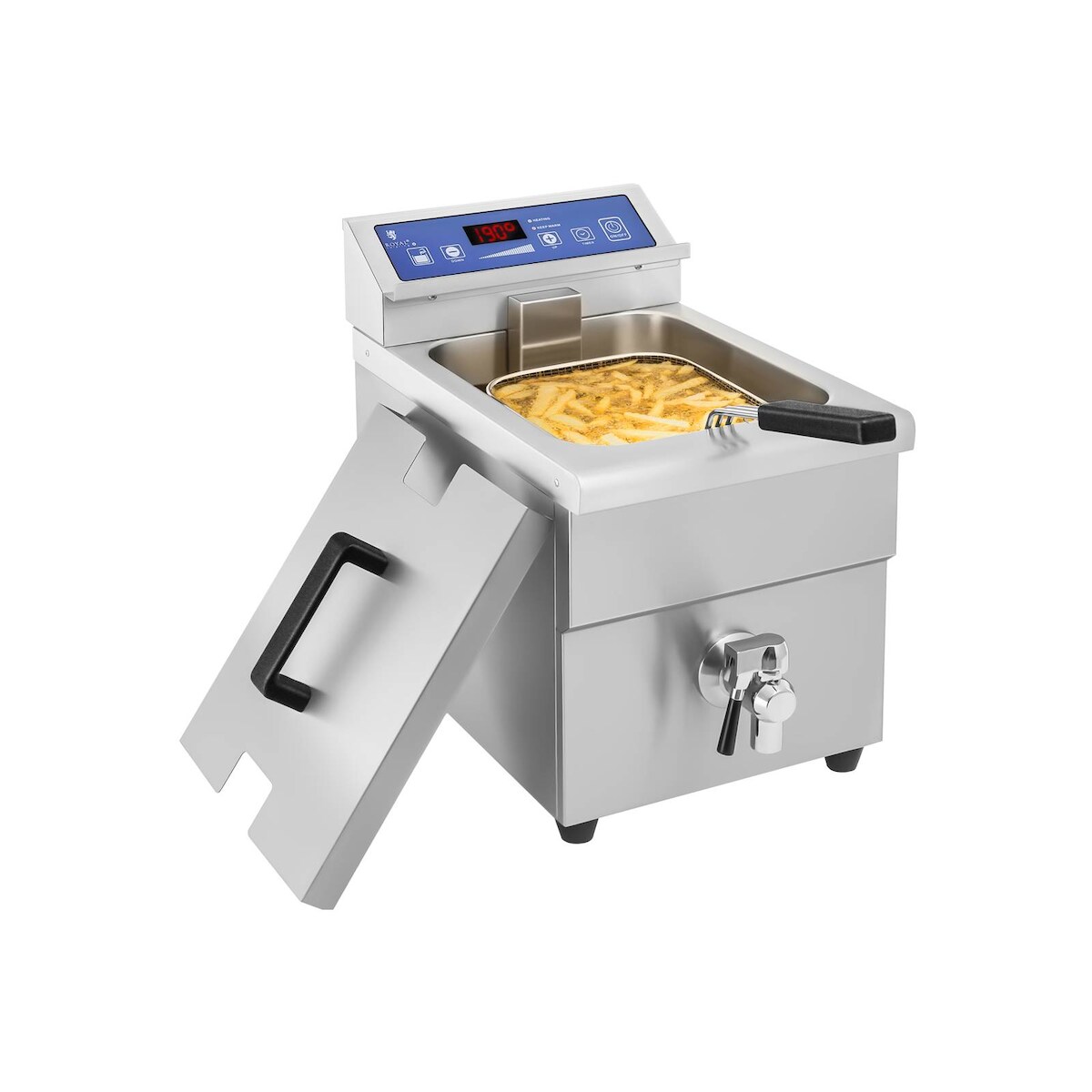 Royal Catering Induktionsfritteuse - 5,5 l - 3500 W - Ablasshahn - Timer - Image