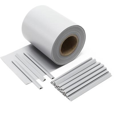 Sichtschutz Streifen, 35mx19cm grau aus pvc 450g/m², mit 20 Clips, Zaunfolie Image