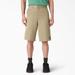 Dickies Men's Loose Fit Flat Front Work Shorts, 13" - Khaki Size 36 (42283)