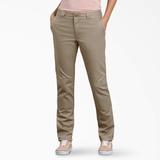 Dickies Women's Flex Slim Fit Double Knee Pants - Desert Sand Size 6 (FP811)