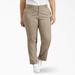 Dickies Women's Plus Straight Fit Pants - Rinsed Desert Sand Size 18W (FPW513)