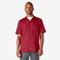 Dickies Men's Short Sleeve Work Shirt - English Red Size S (1574)