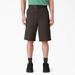 Dickies Men's Loose Fit Flat Front Work Shorts, 13" - Dark Brown Size 32 (42283)
