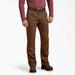 Dickies Men's Regular Fit Duck Double Knee Pants - Stonewashed Timber Brown Size 42 32 (DP903)