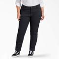 Dickies Women's Plus Perfect Shape Skinny Fit Pants - Rinsed Black Size 18W (FPW40)