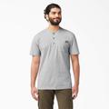 Dickies Men's Heavyweight Short Sleeve Henley T-Shirt - Heather Gray Size 2 (WS451)