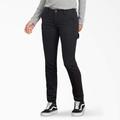 Dickies Women's Flex Slim Fit Duck Carpenter Pants - Rinsed Black Size 10 (FD2600)