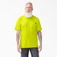 Dickies Men's Heavyweight Neon Short Sleeve Pocket T-Shirt - Bright Yellow Size 2 (WS450N)