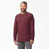 Dickies Men's Cooling Long Sleeve Pocket T-Shirt - Burgundy Heather Size L (SL600)