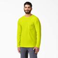 Dickies Men's Cooling Long Sleeve Pocket T-Shirt - Bright Yellow Size XL (SL600)