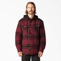 Dickies Men's Flannel Hooded Shirt Jacket - Dark Port Black Plaid Size 2Xl (TJ201)