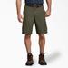 Dickies Men's Relaxed Fit Ripstop Cargo Shorts, 11" - Rinsed Moss Green Size 34 (WR351)