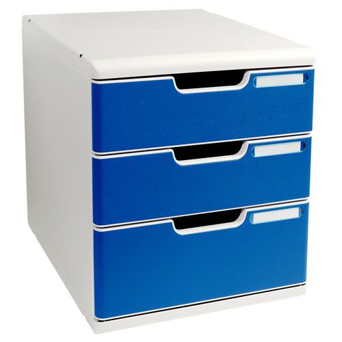 Module Classement 3 Tiroirs Coloris Bleu - Multiform