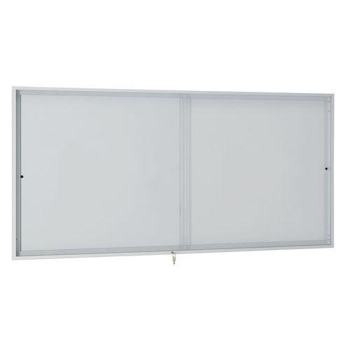 Vitrine D'affichage Portes Coulissantes- Fond Métal Gris - 18 Feuilles - AME