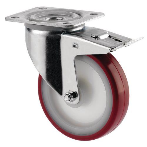 Roulette Pivotante Avec Frein Force:150 Kg H Ht:128 Mm - Tente