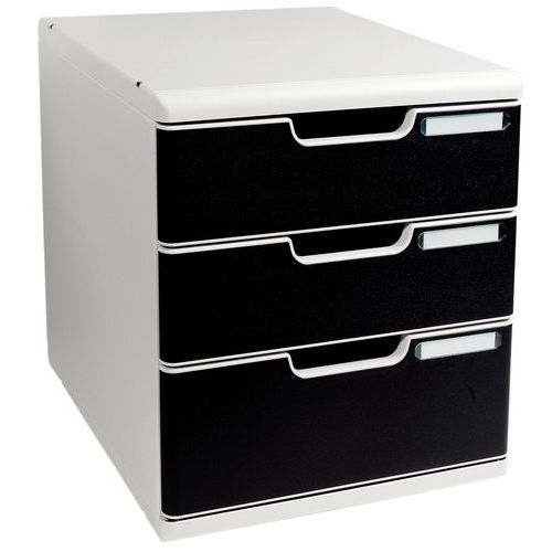 Module Classement 3 Tiroirs Coloris Noir - Multiform