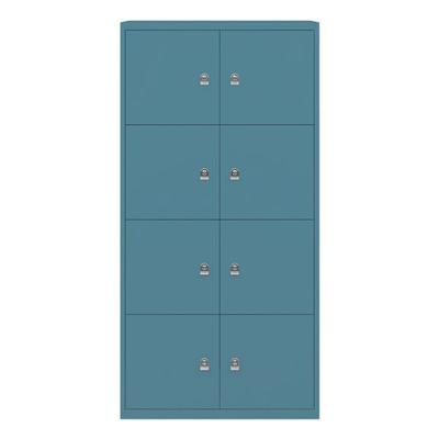 Schließfachschrank »Lateral File« 2 Abteile mit je 4 Fächern blau, Bisley, 80x160.5x47 cm