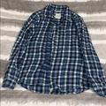 American Eagle Outfitters Tops | American Eagle Boyfriend Fit Flannel | Color: Blue/White | Size: L