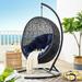Encase Sunbrella Swing Outdoor Patio Lounge Chair by Modway Sunbrella® in Black | 71 H x 43.5 W x 40 D in | Wayfair EEI-3943-BLK-NAV