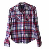 American Eagle Outfitters Tops | American Eagle Outfitters Soft Flannel Shirt | M | Color: Blue/Pink/Red/White | Size: M