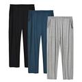 MoFiz Men's Lounge Pyjama Trousers Pants Modal Long Pyjamas Bottoms Loungewear Pajama Pants (Black,Blue, Grey) Size S