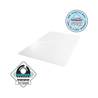 Floortex Computex Anti-Static Advantagemat Pvc Rectangular Lipped Chair Mat - Clear