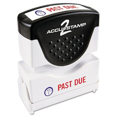 Accustamp2 COS035543 Shutter Stamp, Microban Protection, "Past Due", 1-5/8" x 1/2", Red & Blue