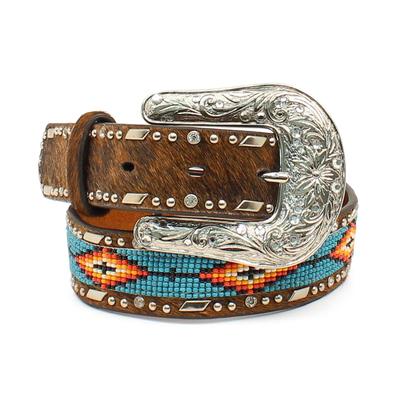 Kid's Southwest Beaded Hair-On Belt in Brown, size 22 by Ariat