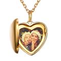 SILVERCUTE Heart Lockets Necklace for Women Engraved Necklaces with Chain Photo Pendant Personalised Gold Locket