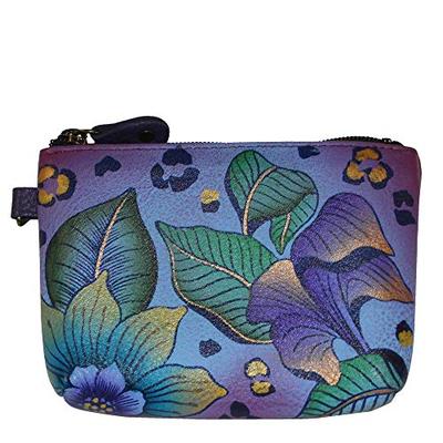 Anna by Anuschka Hand Painted Leather Women's Coin Pouch, tropical safari