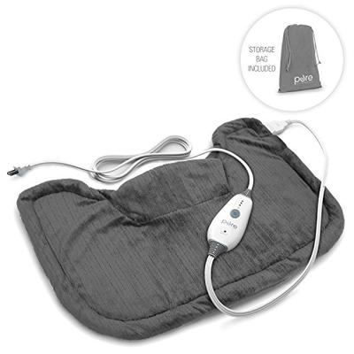 Pure Enrichment PureRelief Neck and Shoulder Heating Pad (Charcoal Gray) - Fast-Heating Technology w