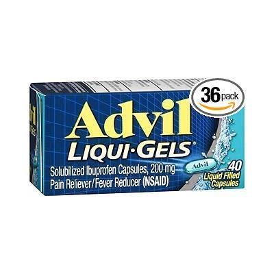 Advil Liqui-Gels Solubilized Ibuprofen Liquid-Filled Capsule, 200 Milligram - 6 Box per Pack - 6 Pac