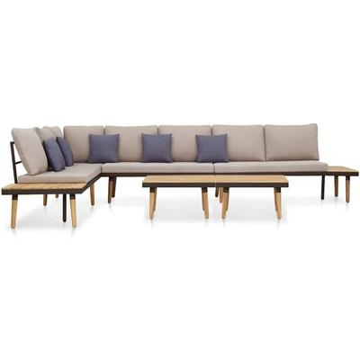 Vidaxl - 7-tlg. Garten-Lounge-Set mit Kissen Massivholz Akazie Braun Image