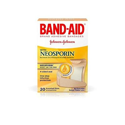 BAND-AID Plus Antibiotic Bandages Assorted Sizes 20 Each (Pack of 8)