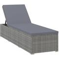 Vidaxl - Lettino Prendisole con Cuscino in Polyrattan Grigio