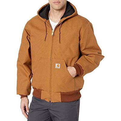Carhartt Men's Quilted Flannel Lined Duck Active Jacket J140,Brown,Medium