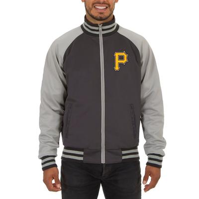 Pittsburgh Pirates JH Design Reversible Track Jacket - Gray