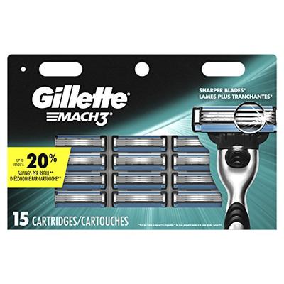 Gillette Mach3 Men's Razor Blade Refills, 15 Count