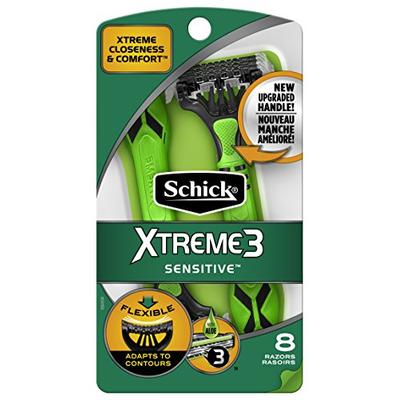 Schick Xtreme 3 Sensitive Skin Disposable Razors for Men, 8 Count (Pack of 3)