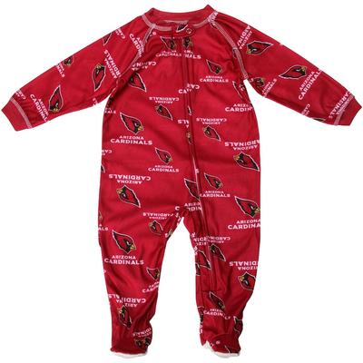 Arizona Cardinals Newborn Full Zip Raglan Coverall - Cardinal, Infant Boy's, Size: 3-6 Months, Red